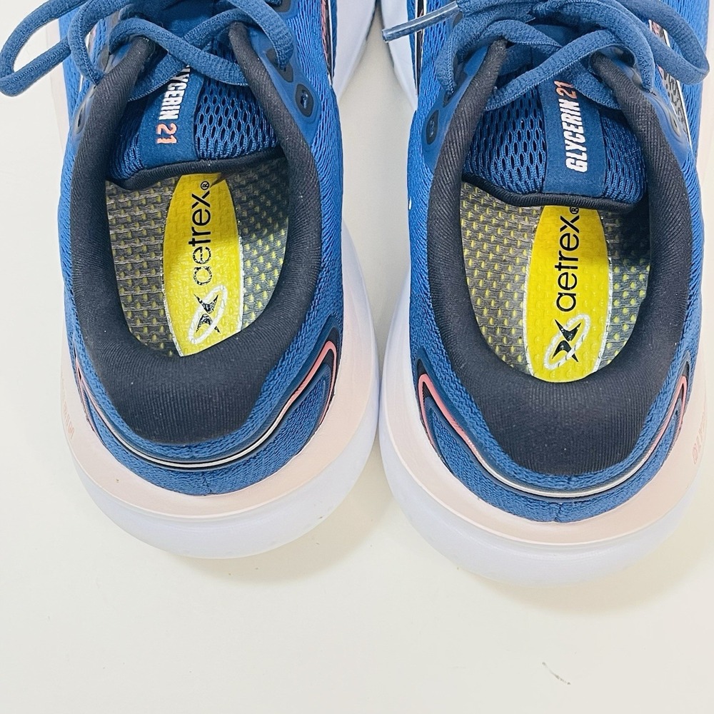 Brooks Glycerin GTS 21 Womens Size 8 Blue Pink Walking Running Shoes Sneakers - Picture 8 of 12